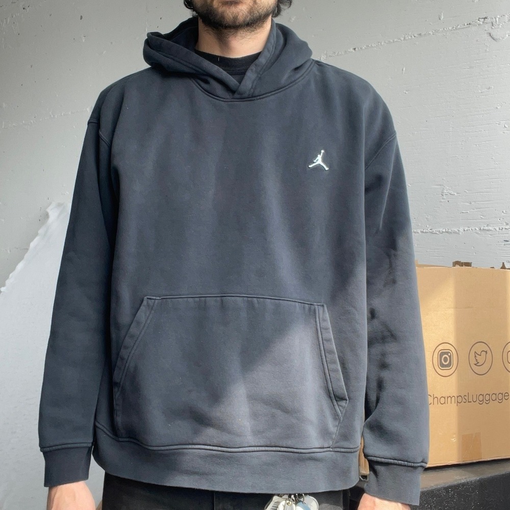 Jordan Hoodie Mens XL Black Embroidered Jumpman DQ7466-010 Long Sleeve Pullover